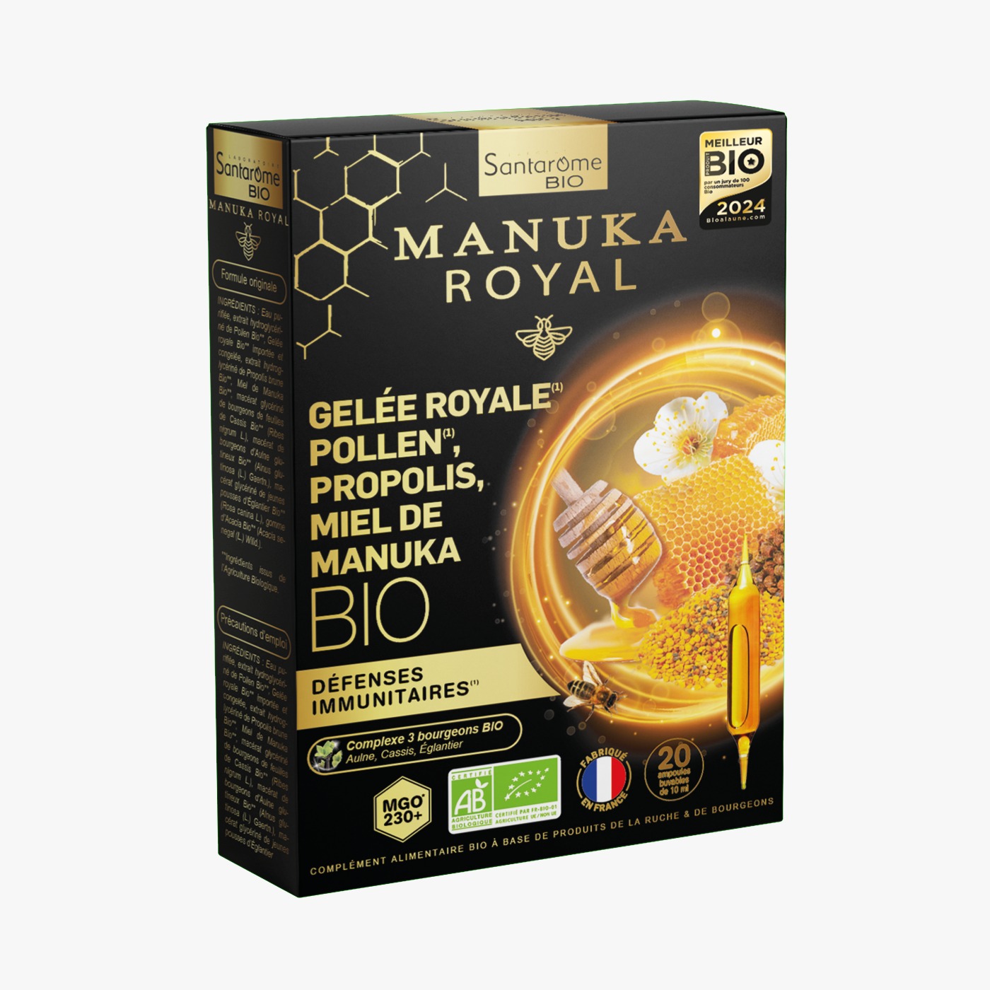 SANTAROME GELEE ROYALE POLLEN PROPOLIS MIEL DE MANUKA 20AMP SANTAROME GELEE ROYALE POLLEN PROPOLIS MIEL DE MANUKA 20AMP – Image 1