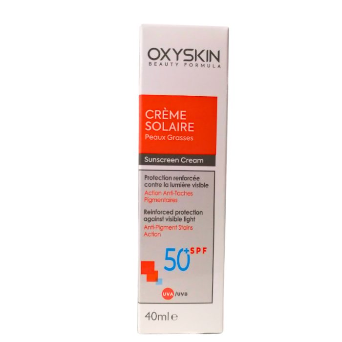 oxyskin-oxyskin-creme-solaire-peaux-grasses-spf-50-40-ml-cremes OXYSKIN CREME SOLAIRE PEAUX GRASSES SPF 50+ 40 ML – Image 1