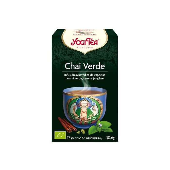 yogi-tea-chai-vert-bio-17-sachets YOGI CHAI VERT 17*2G – Image 1