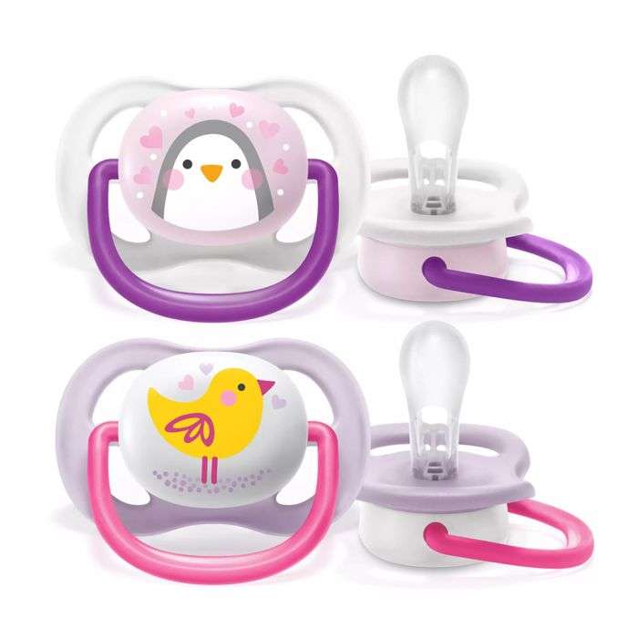 avent-avent-ultra-air-animals-girl-0-6-mois-sucettes-et-attaches-sucettes AVENT ULTRA AIR ANIMALS GIRL 0-6 MOIS – Image 1