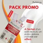 PURIADERM PACK PURIACTIV SOIN DE NUIT ECLAIRCISSANT INTENSE 30 ML + PURISUN CREME SOLAIRE INVISIBLE 50ML OFFERT