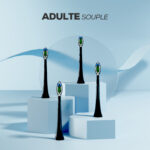 NEOPULSE RECHARGE 4 TÊTES DE BROSSE À DENTS NEOSONIC SOUPLE NOIR