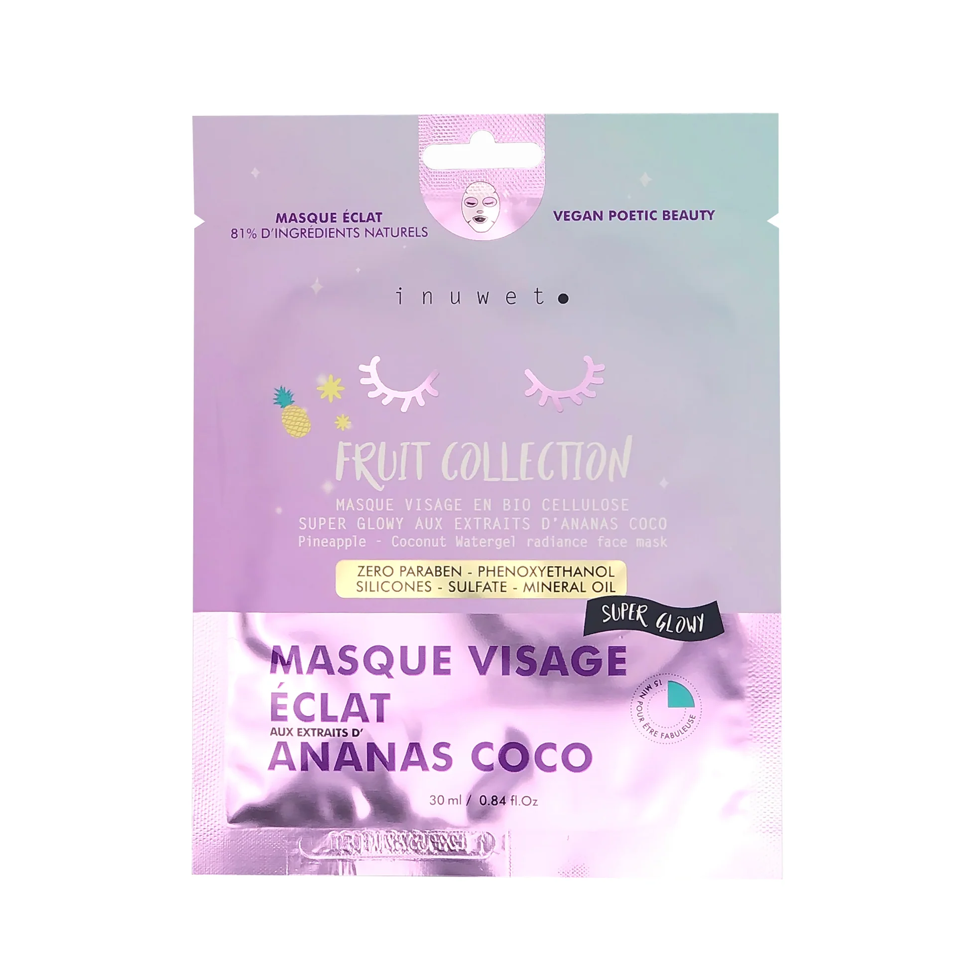 IMG_3573 INUWET FRUIT COLLECTION MASQUE ÉCLAT ANANAS COCO 30ML – Image 1